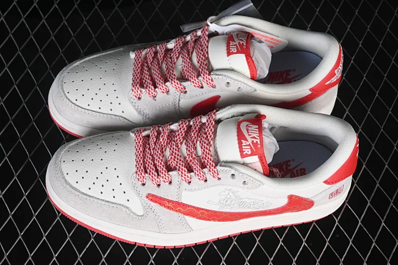 All categories Air Jordan Jordan series basketball shoes Air Jordan 1 Low High-end customized low-top sneakers Air Jordan 1 Low AJ1 Joe 1 Year of the Horse limited edition Immediate success High-end customized low-top retro basketball shoes JW1188-182